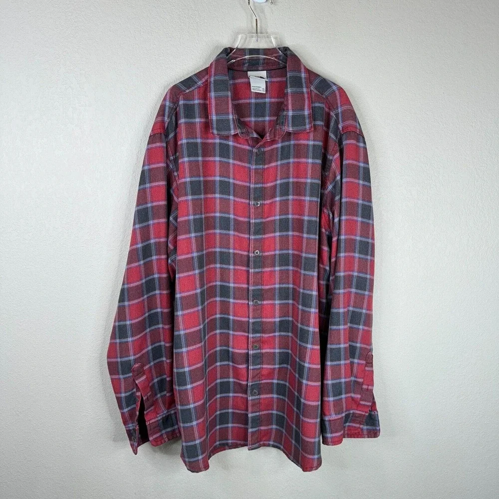 The‎ North Face Men's Plaid Button Up Shirt Long Sleeve Red/Black Size XXL